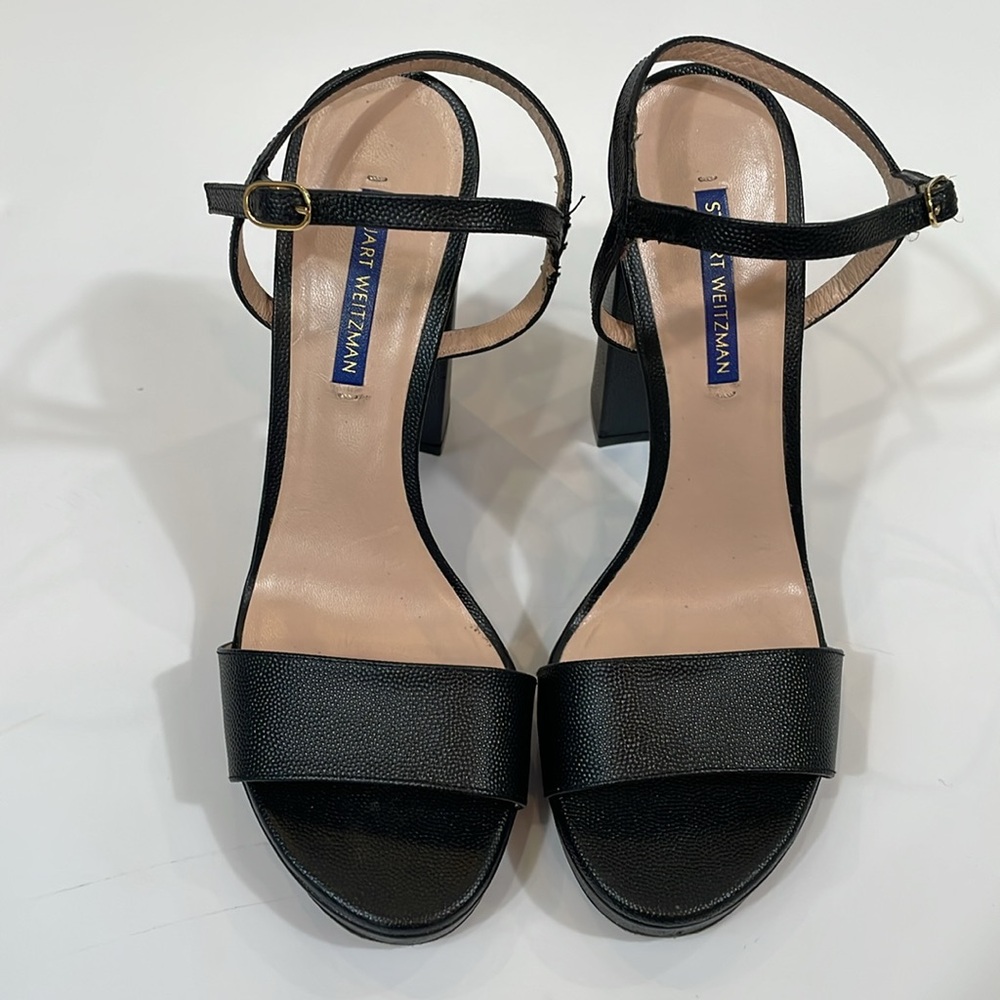 Stuart Weitzman Sunray Heels 2025 Size 8.5 Black EUC - Picture 3 of 10